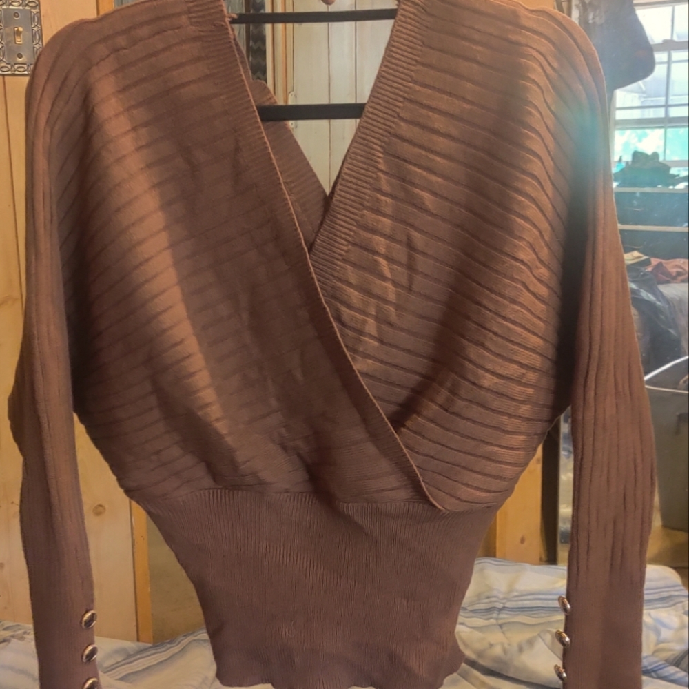 Beautiful  off the shoulder crossover sweater